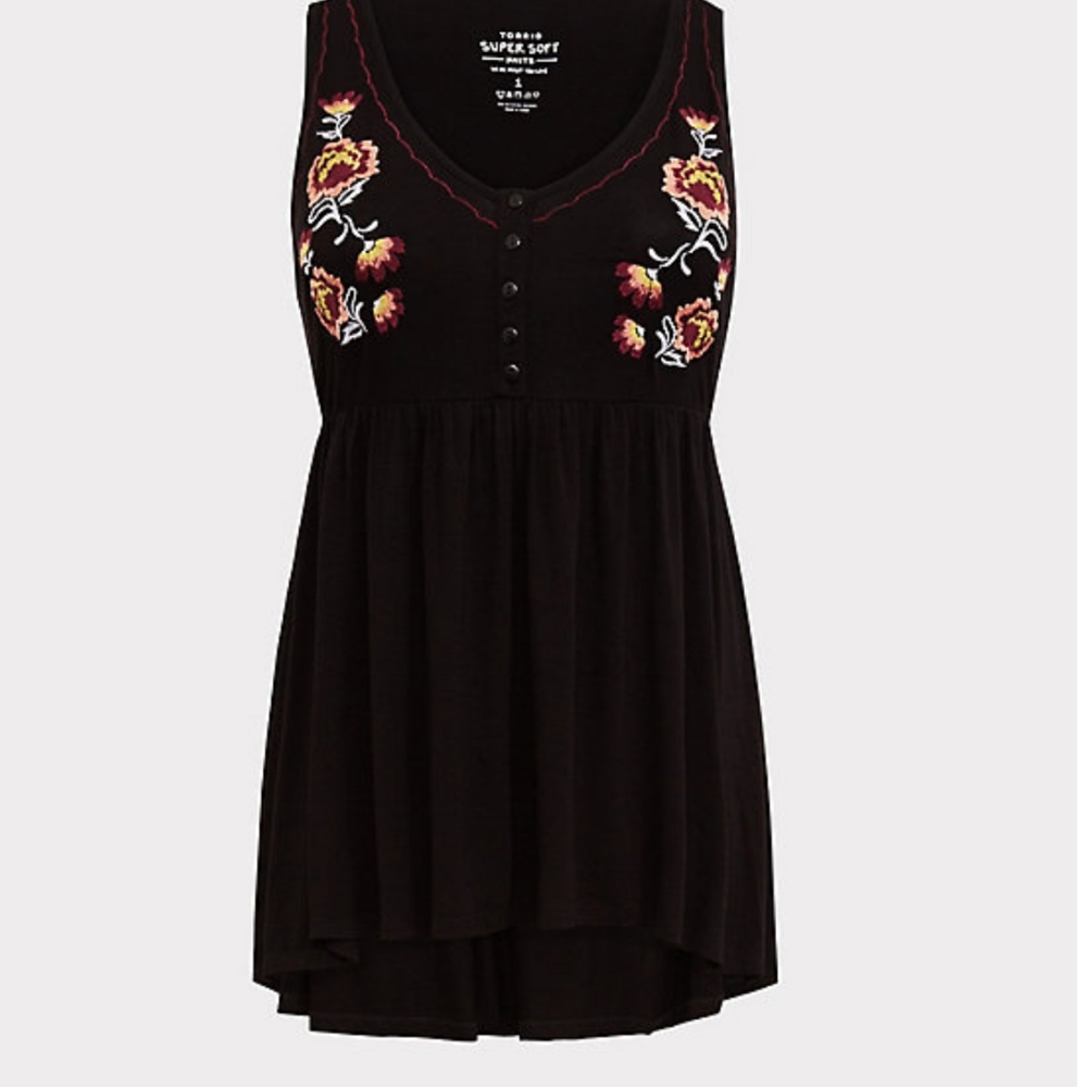 Torrid floral babydoll tank top